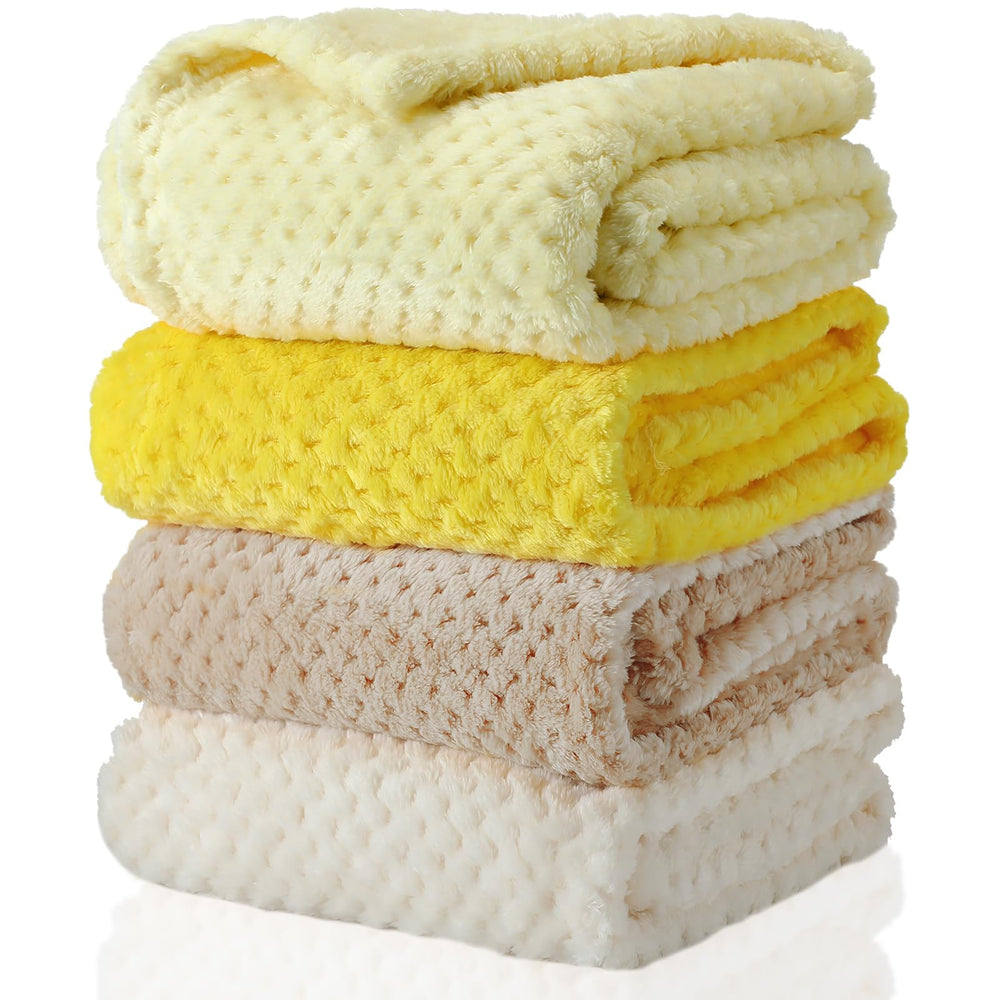 Frienda 32x24 yellow fuzzy blanket folded for quick warmth.