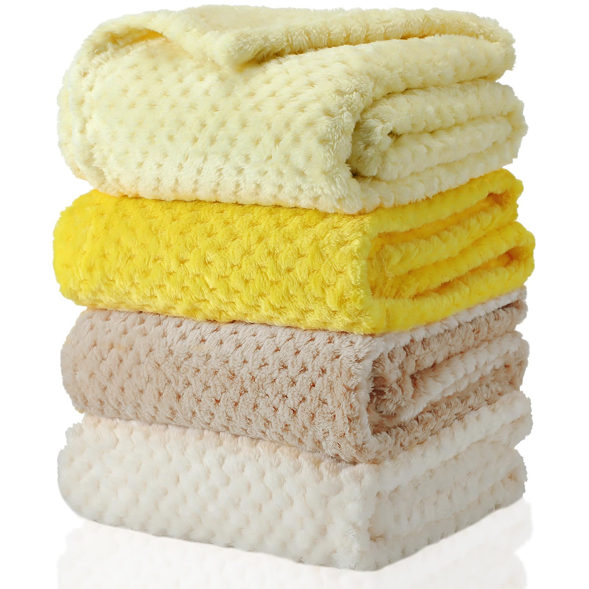 Frienda 32x24 yellow fuzzy blanket folded for quick warmth.