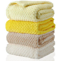 Frienda 32x24 yellow fuzzy blanket folded for quick warmth.
