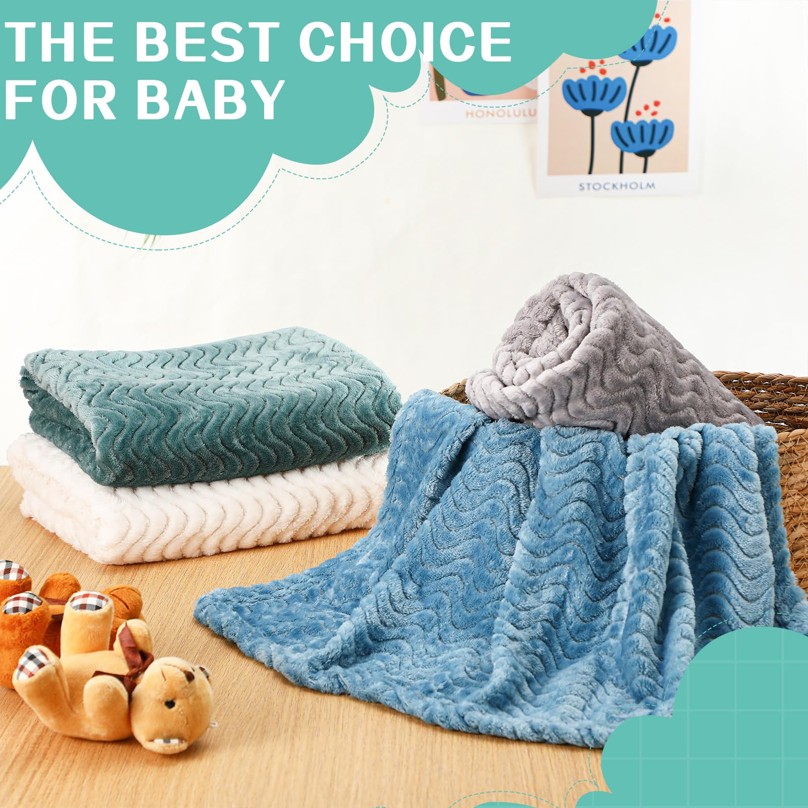 Frienda blanket folded neatly for compact nursery storage.