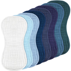 Frienda blue 4-layer muslin burp cloth, soft and absorbent for daily baby care