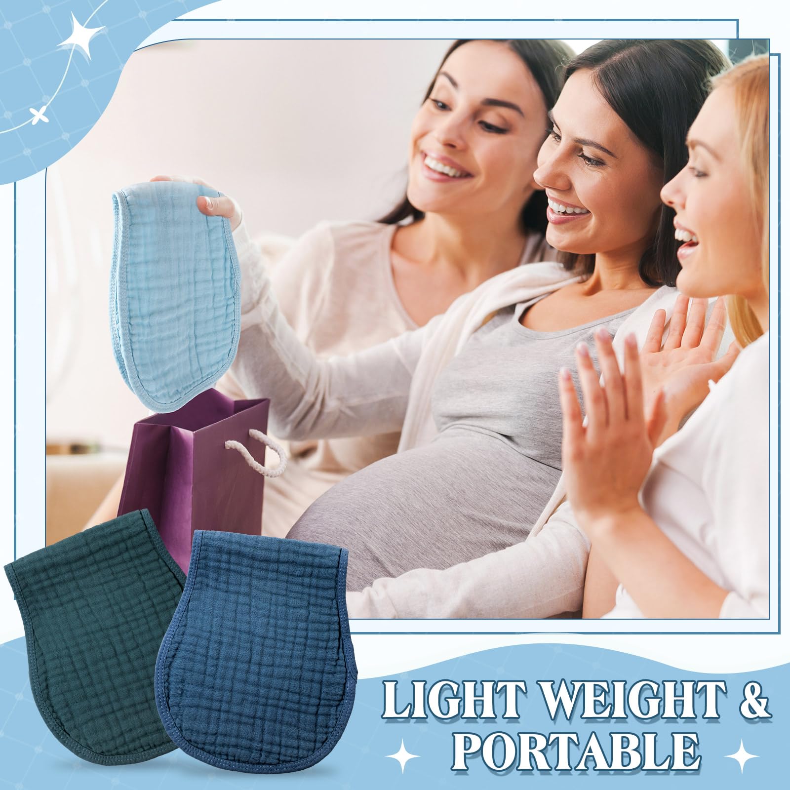 Frienda gray 4-layer burp cloth, roomy for quick changes