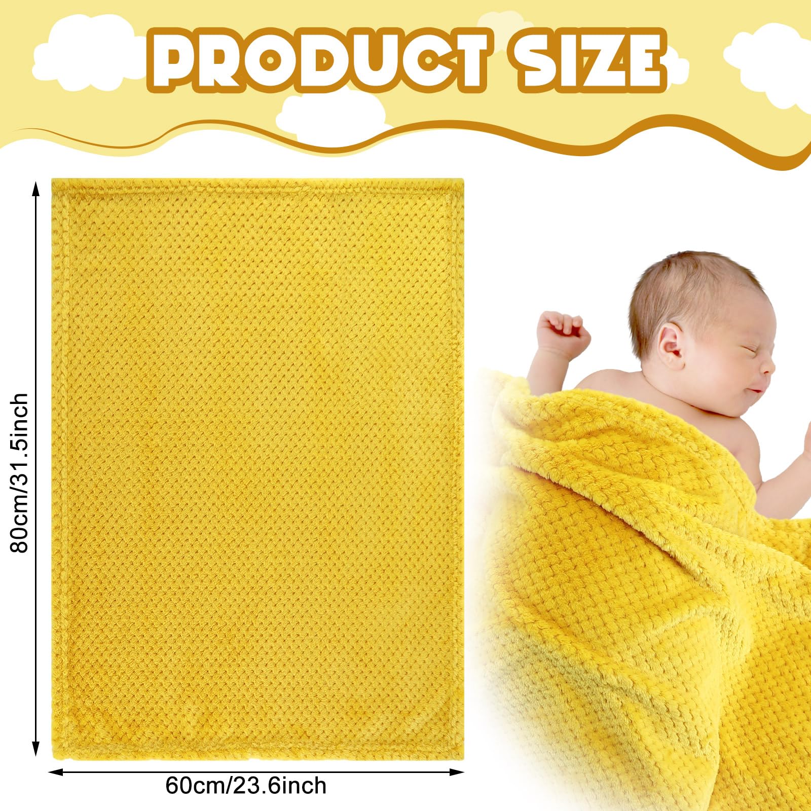 Four-pack Frienda blankets in varied colors for daily use and changes.