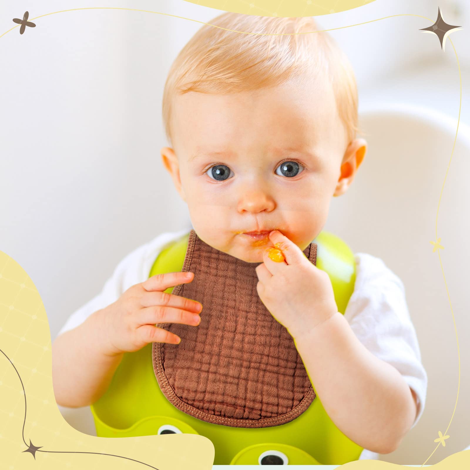 Frienda multi-color set displayed with baby essentials for daily use.