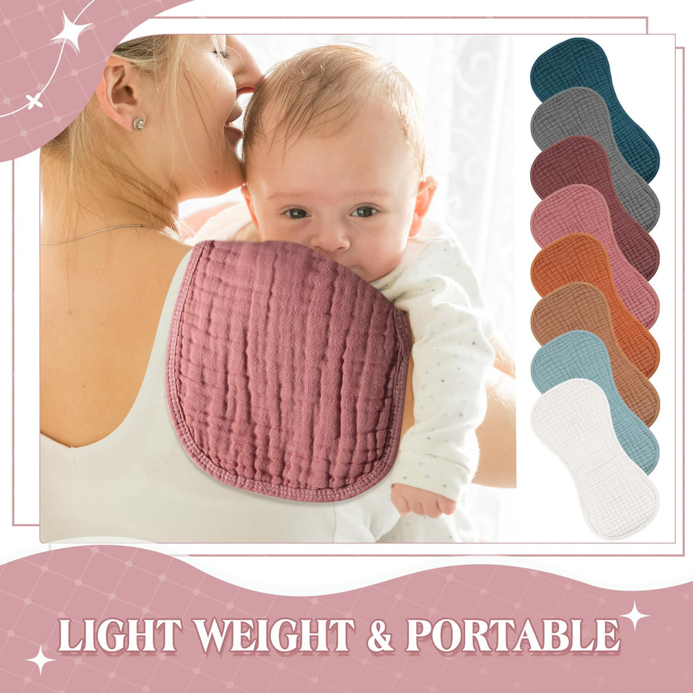 Frienda multi-use burp cloths can double as bibs and wash towels.