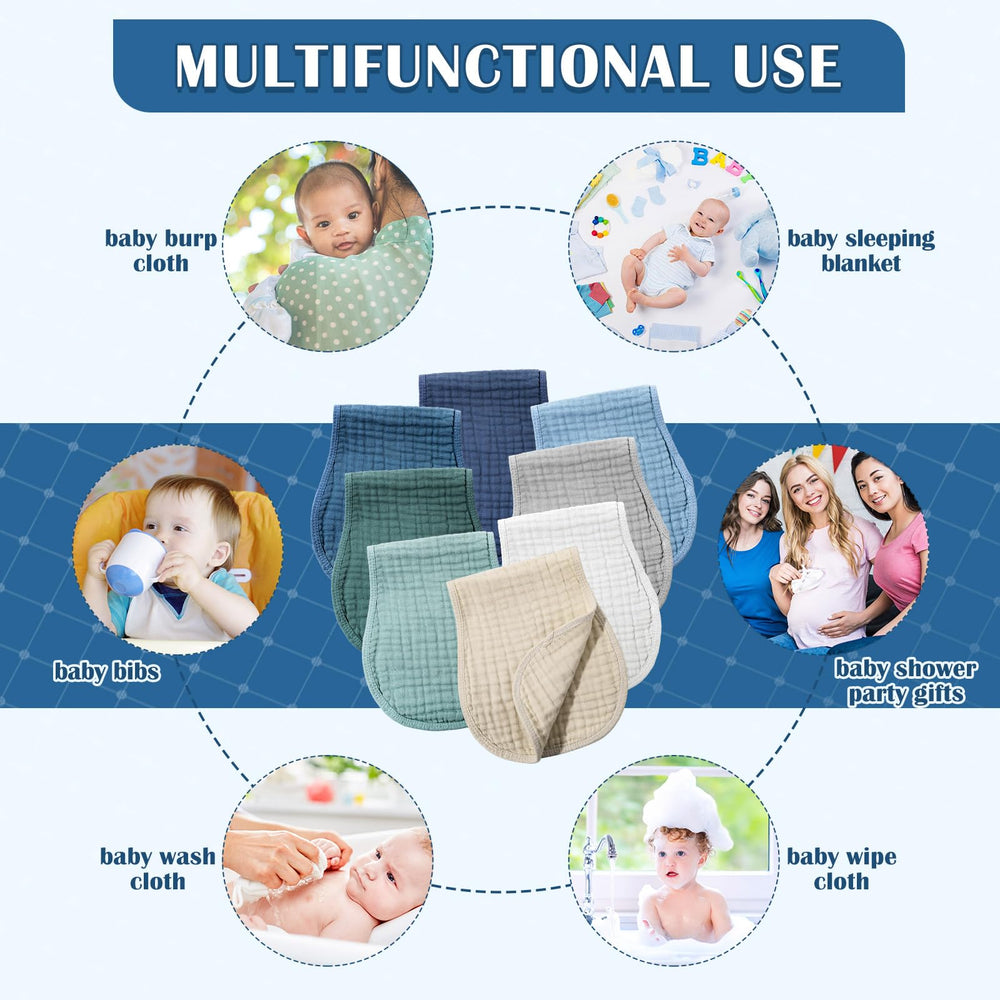 Frienda muslin burp cloth gentle on baby's skin and machine washable.