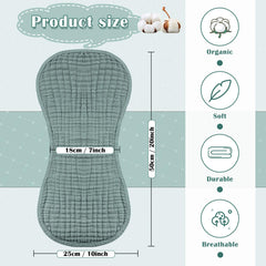 Frienda muslin burp cloths with four layers for strong absorption.