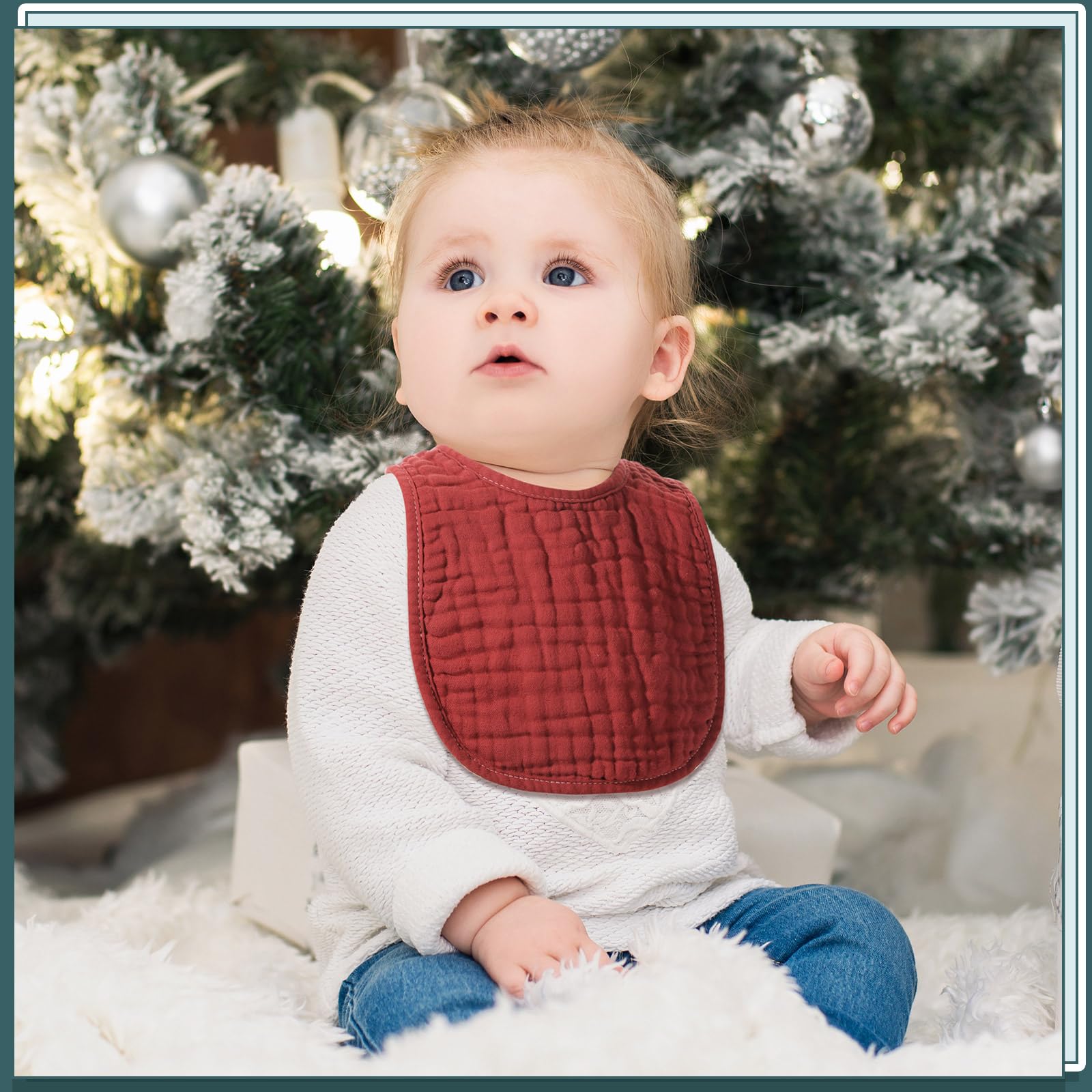 Frienda six-pack baby bibs ideal for travel and daily use.