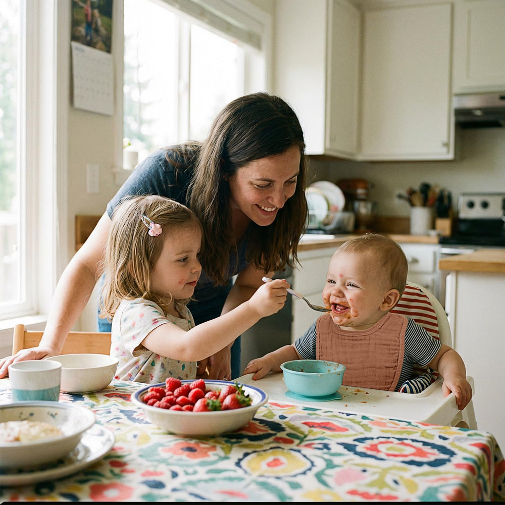 Frienda travel foldable baby bibs fit neatly in a bag for on the go care.