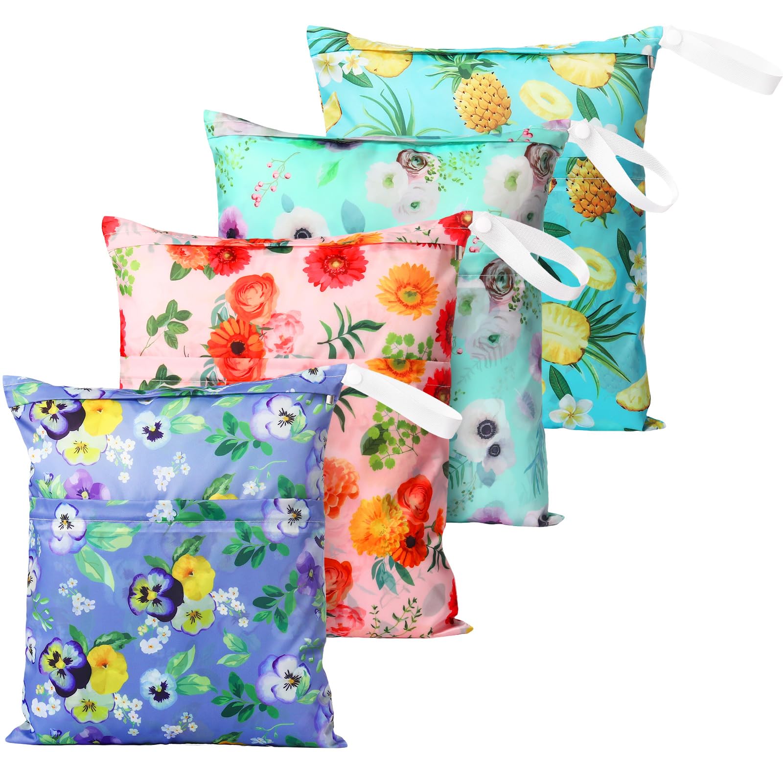 Frienda four-piece wet-dry bag set in stylish designs for organized packing.