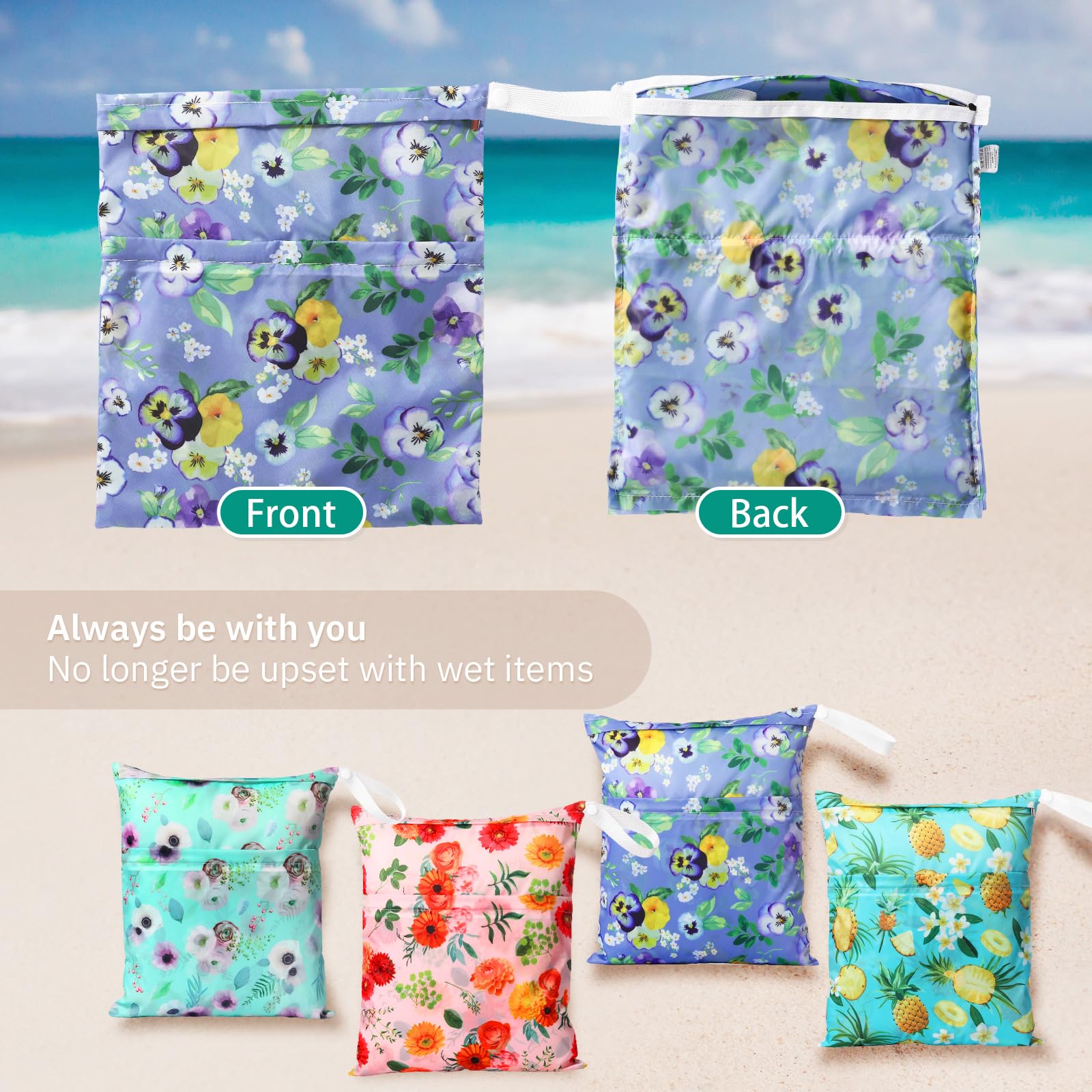 Frienda versatile wet-dry bag for diaper, travel, or cosmetics organization.