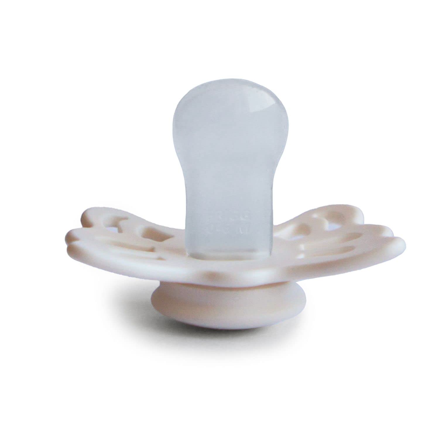FRIGG Butterfly Cream/Blush pacifier color for gentle newborn comfort