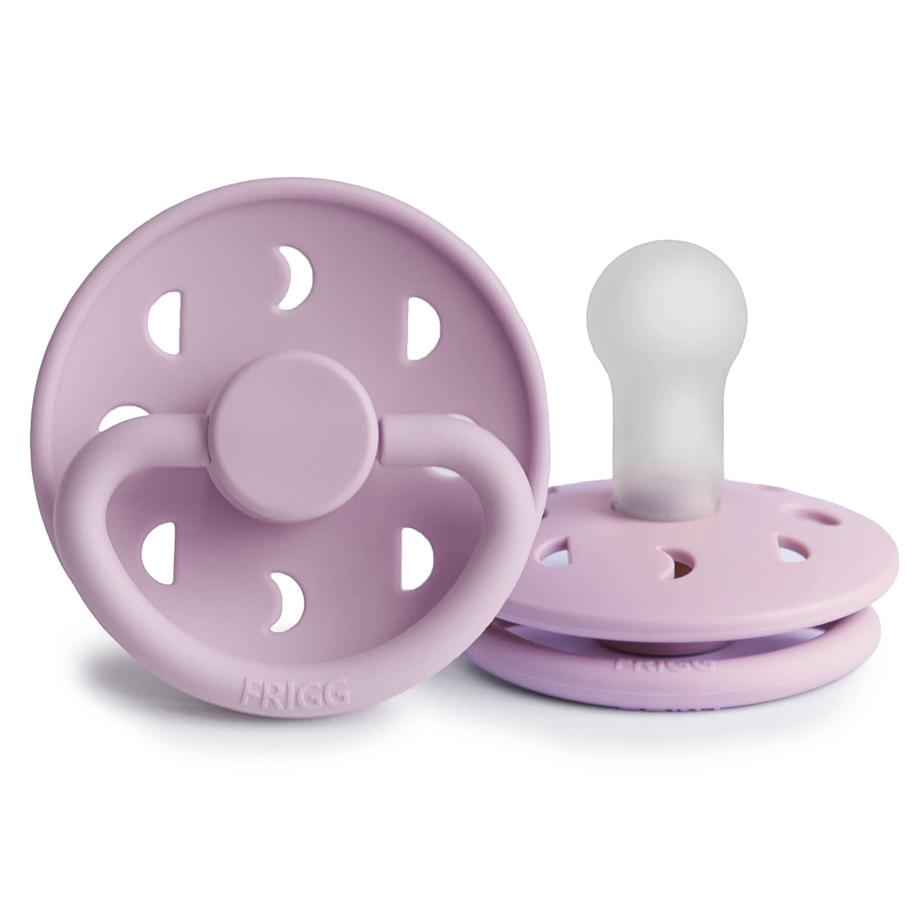 FRIGG Moon pacifier baby-use scene with calm mom and baby