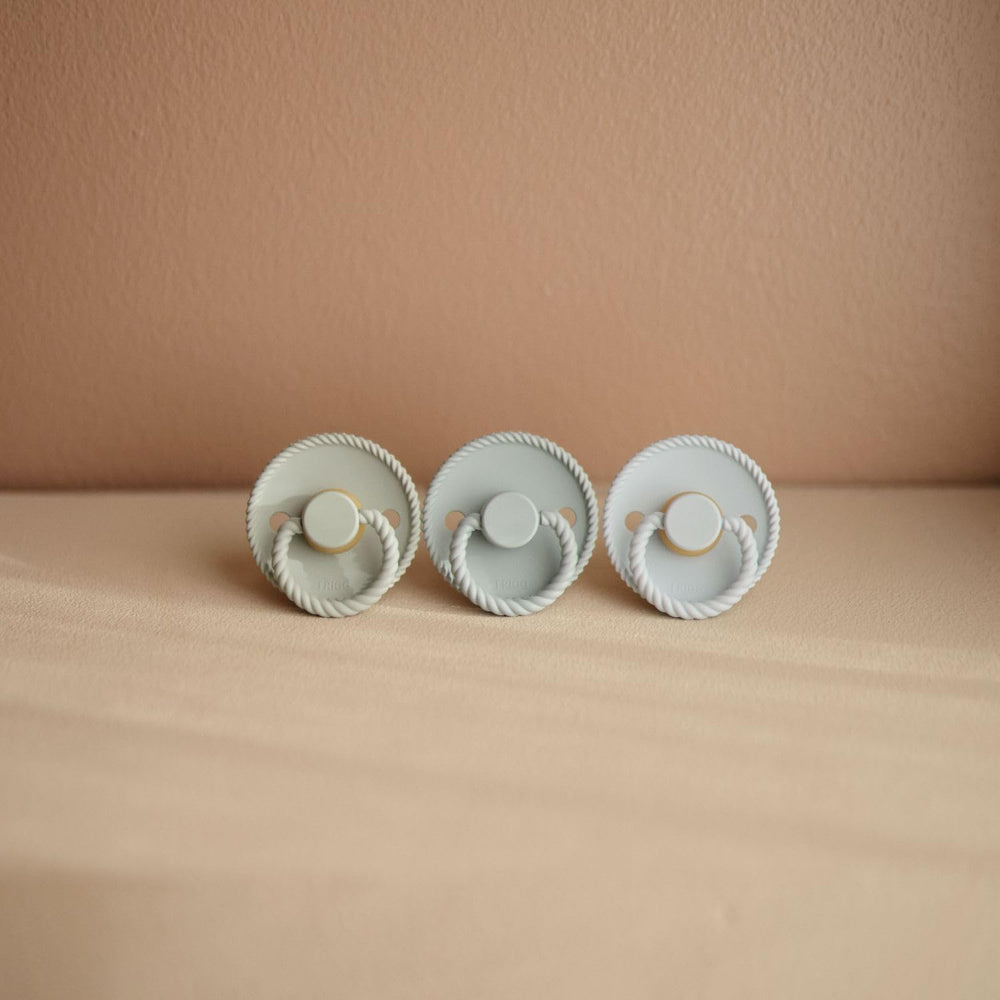 Frigg SilkySoft four-pack in soft Skyline Serenity colors for coordinating baby gear aesthetics