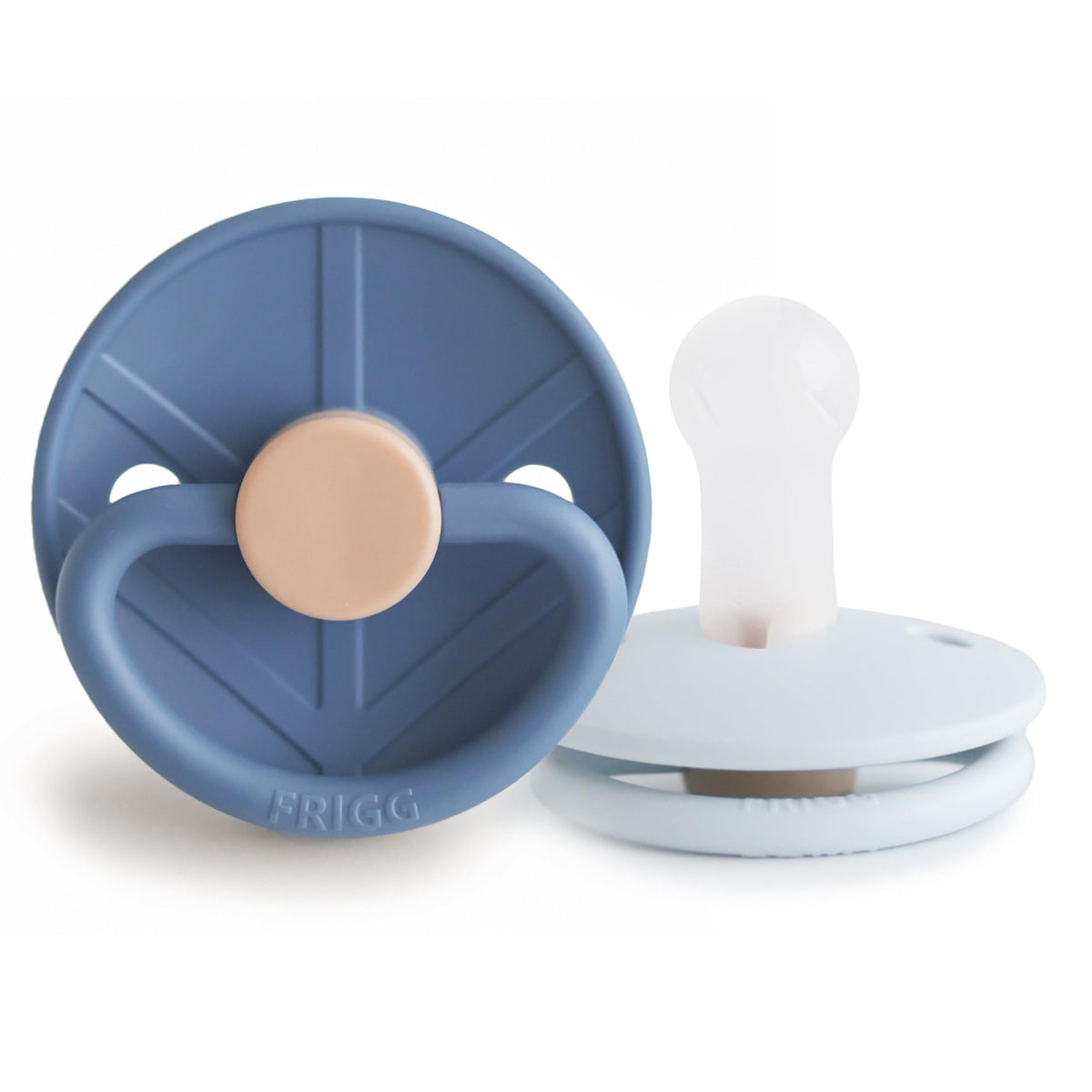 FRIGG Little Viking SilkySoft pacifier in Ocean View for gentle comfort.