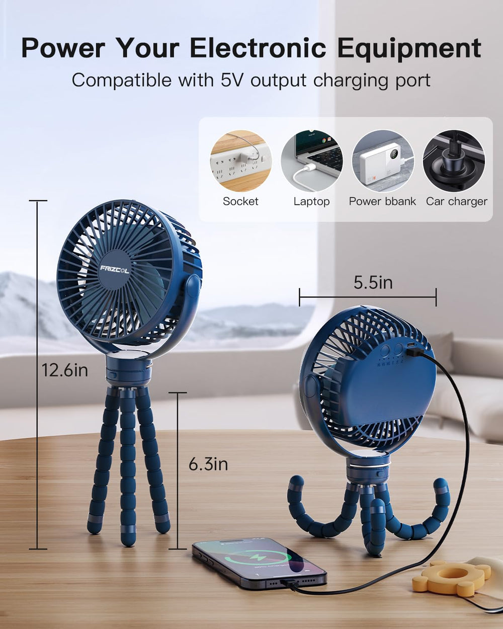 FRIZCOL 360-rotation blue ensures wind direction can be adjusted easily