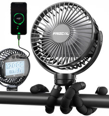 FRIZCOL portable stroller fan in action delivering cooling on the go.