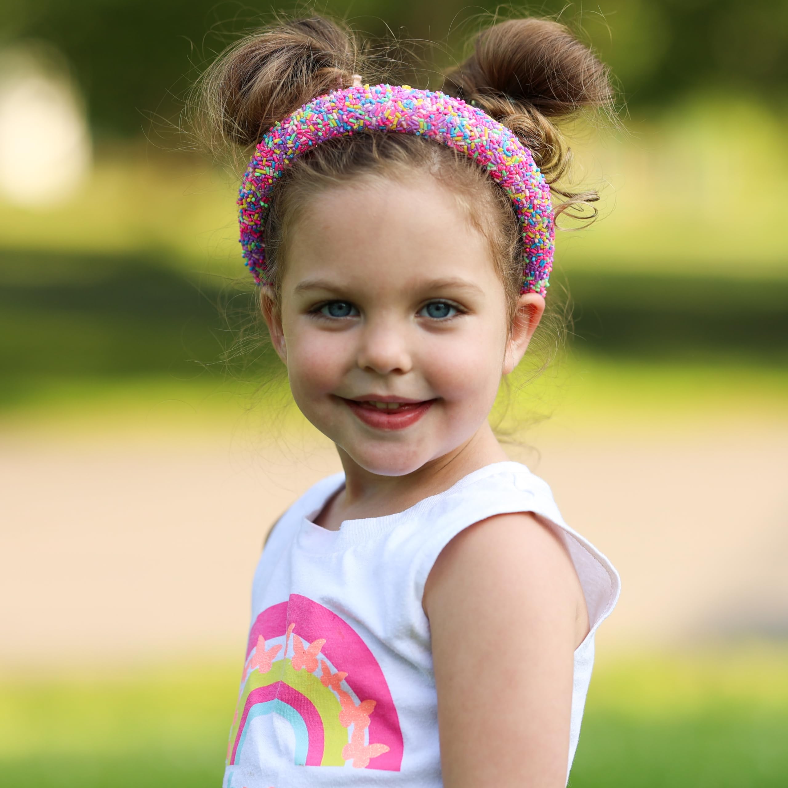 FROG SAC sprinkle headband confetti detail adds bold, playful style for outfits.