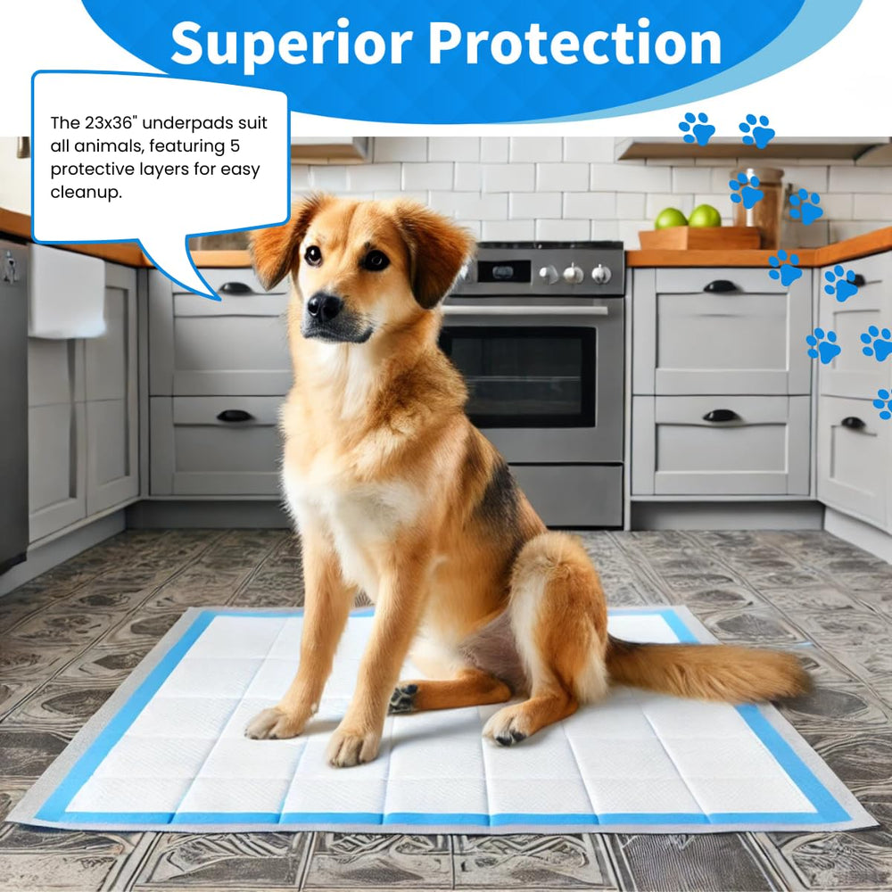 FRONTLINE underpads in packs of 150 for travel or care.
