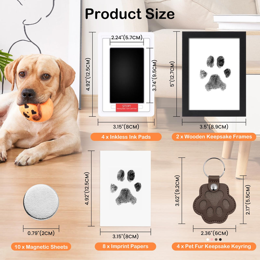 Frstem inkless paw print frames displaying finished prints.