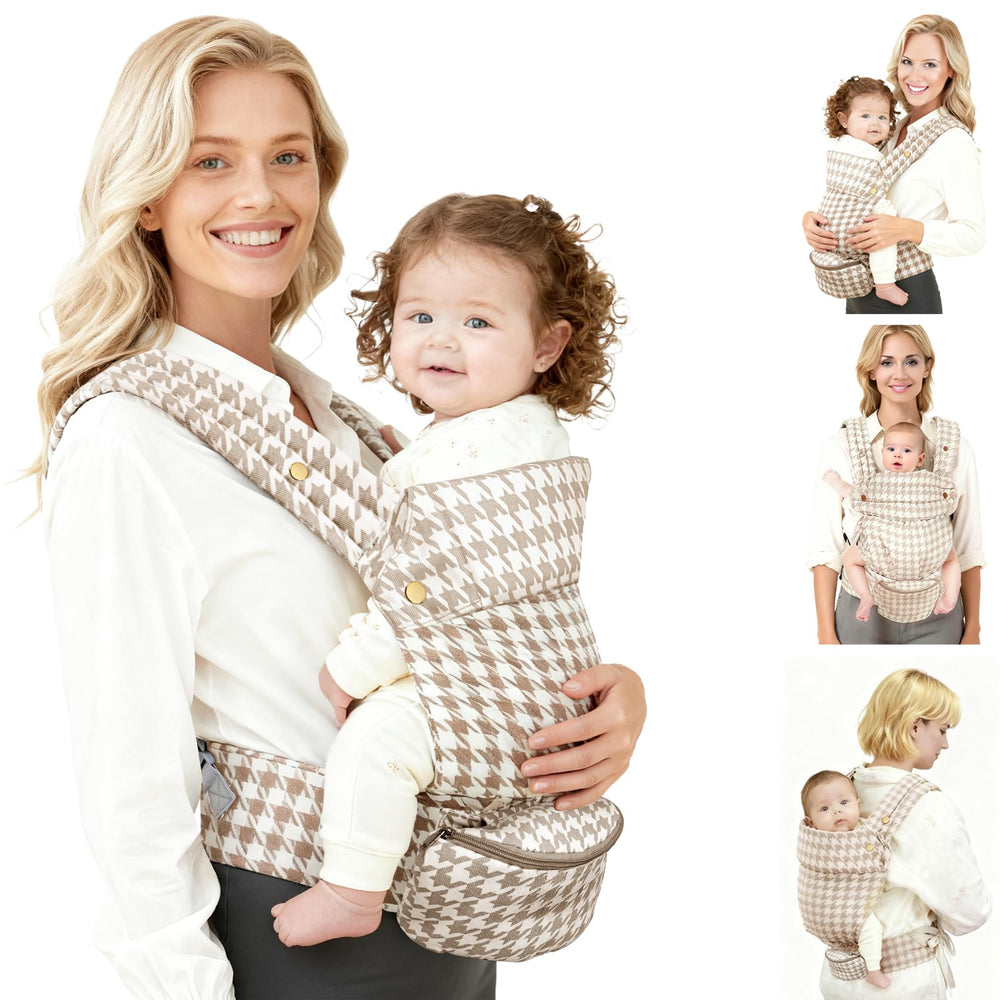 FRTUI Baby Carrier in front facing view with storage bag for on the go comfort