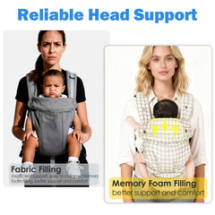 FRTUI Baby Carrier head support system keeps tiny neck comfortable
