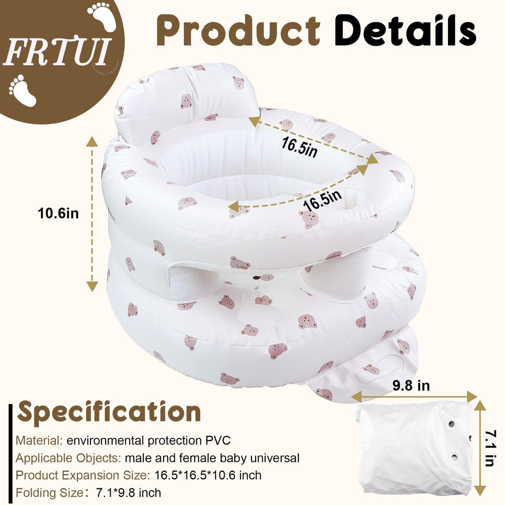 FRTUI inflatable baby seat travel-ready design supports hands-free outings.