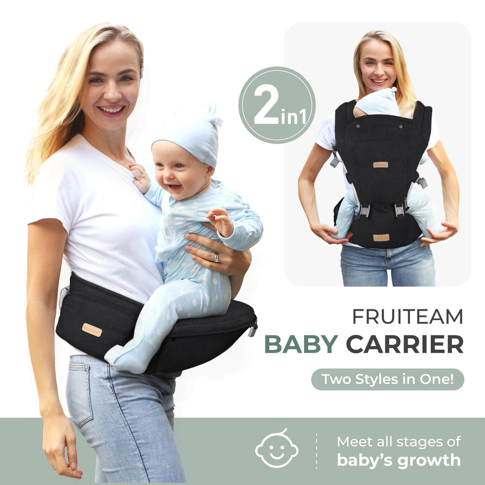FRUITEAM feeding mode on the hip-seat carrier for convenient breastfeeding