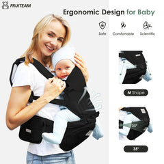 FRUITEAM back-carry mode keeps baby close while freeing your hands.