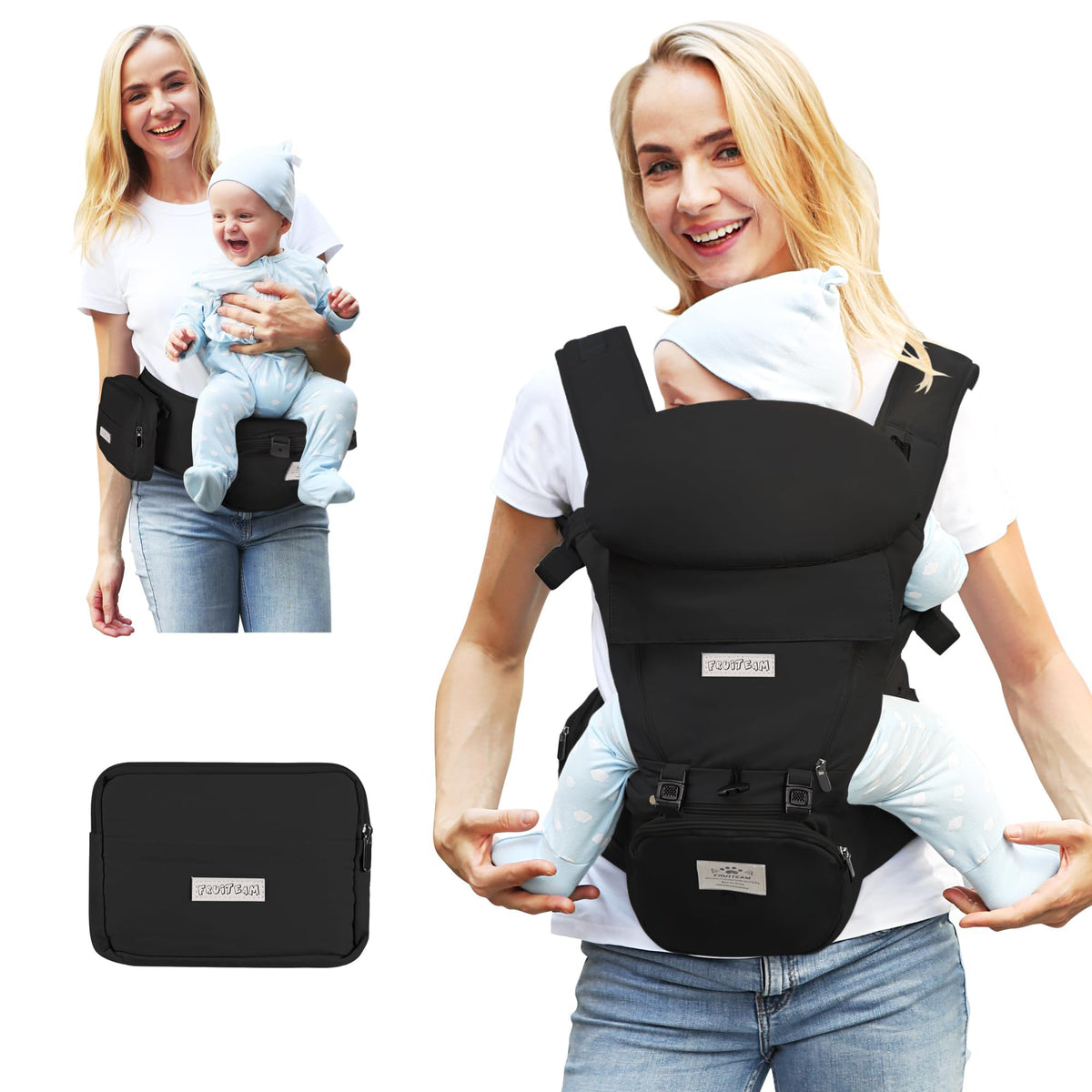 FRUITEAM hip-seat detachment enables flexible wearing on the go.