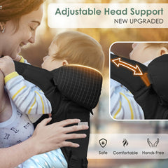 FRUITEAM carrier demonstrates M-position seating for ergonomic hip alignment.