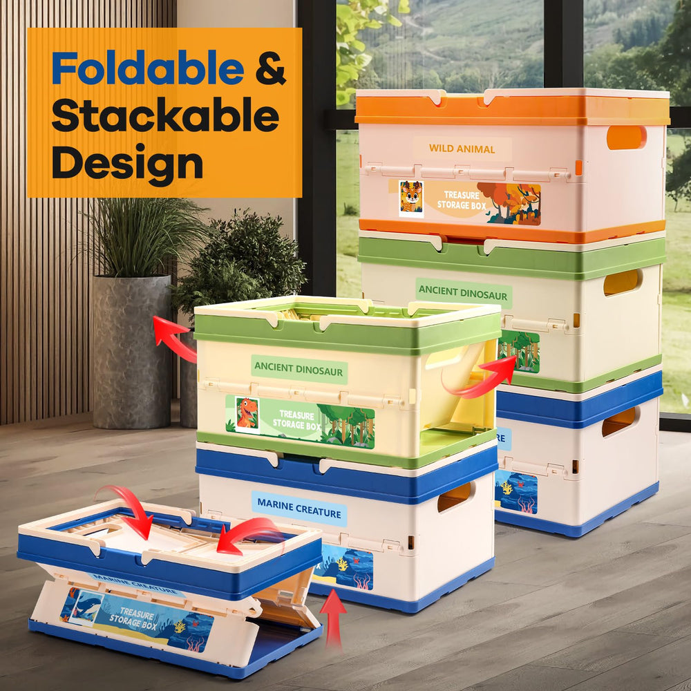 FRUSE stackable storage bin with groove design stays stable