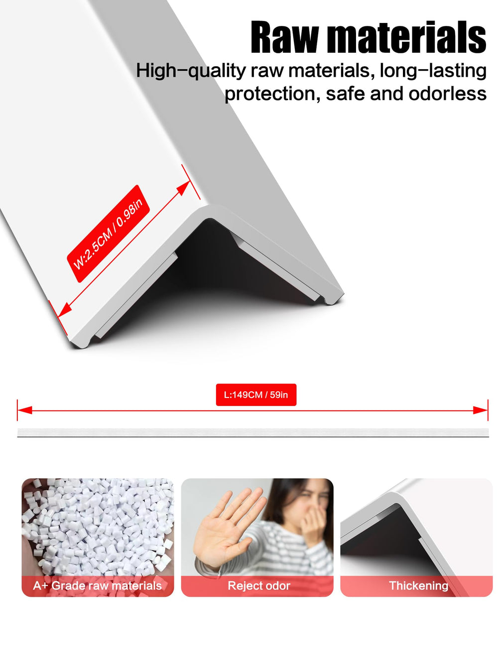 Frychee cabinet doorframe protector reducing wear on frames.