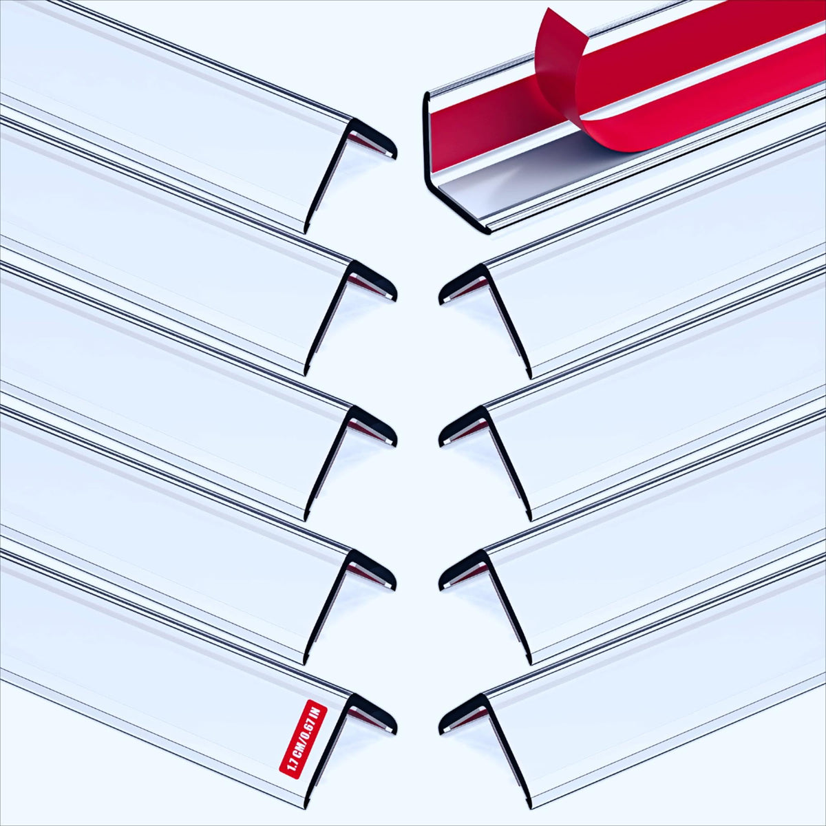 Frychee clear mini wall corner protector front view blends with decor and shields edges.
