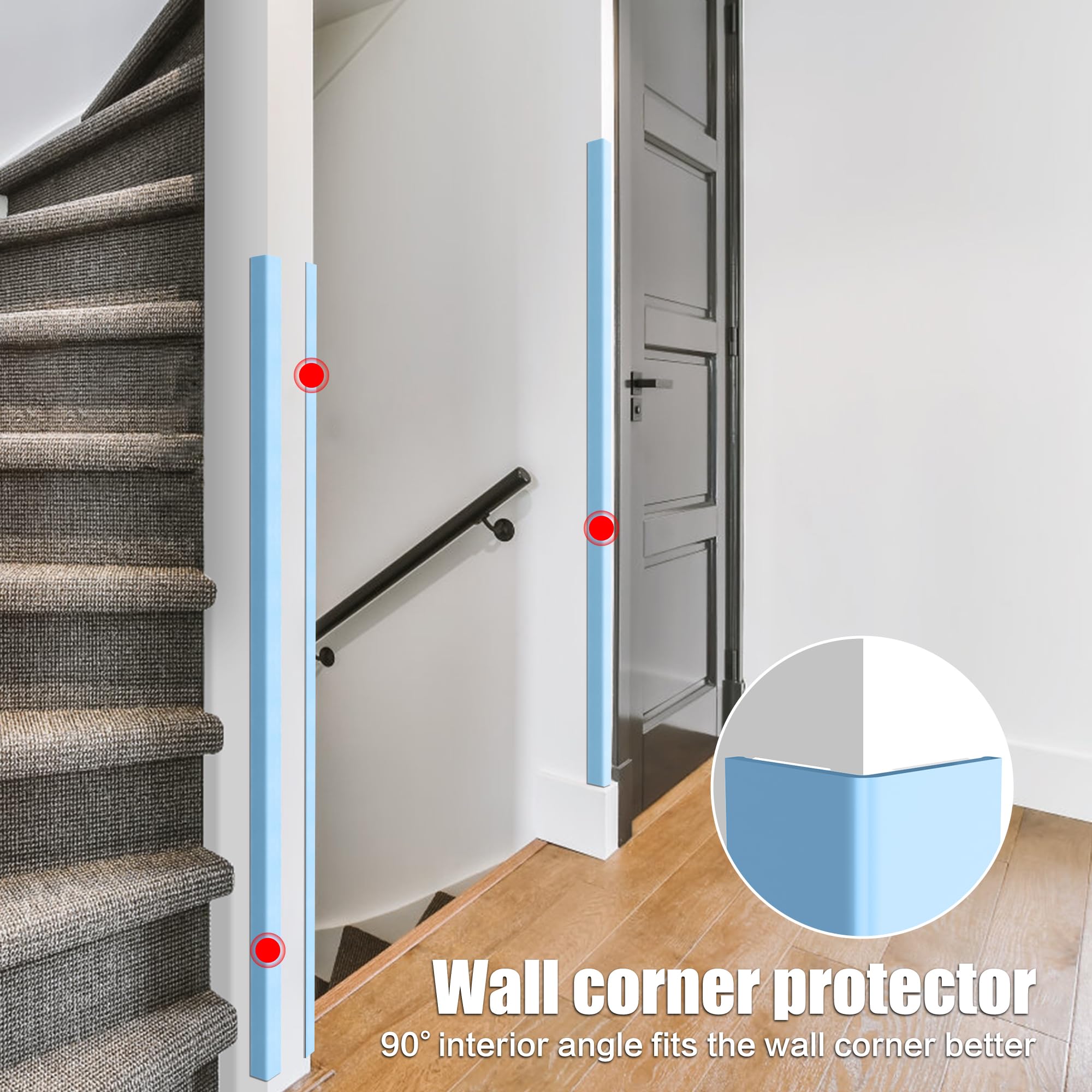 Frychee edge guard blue protects high-traffic wall corners.
