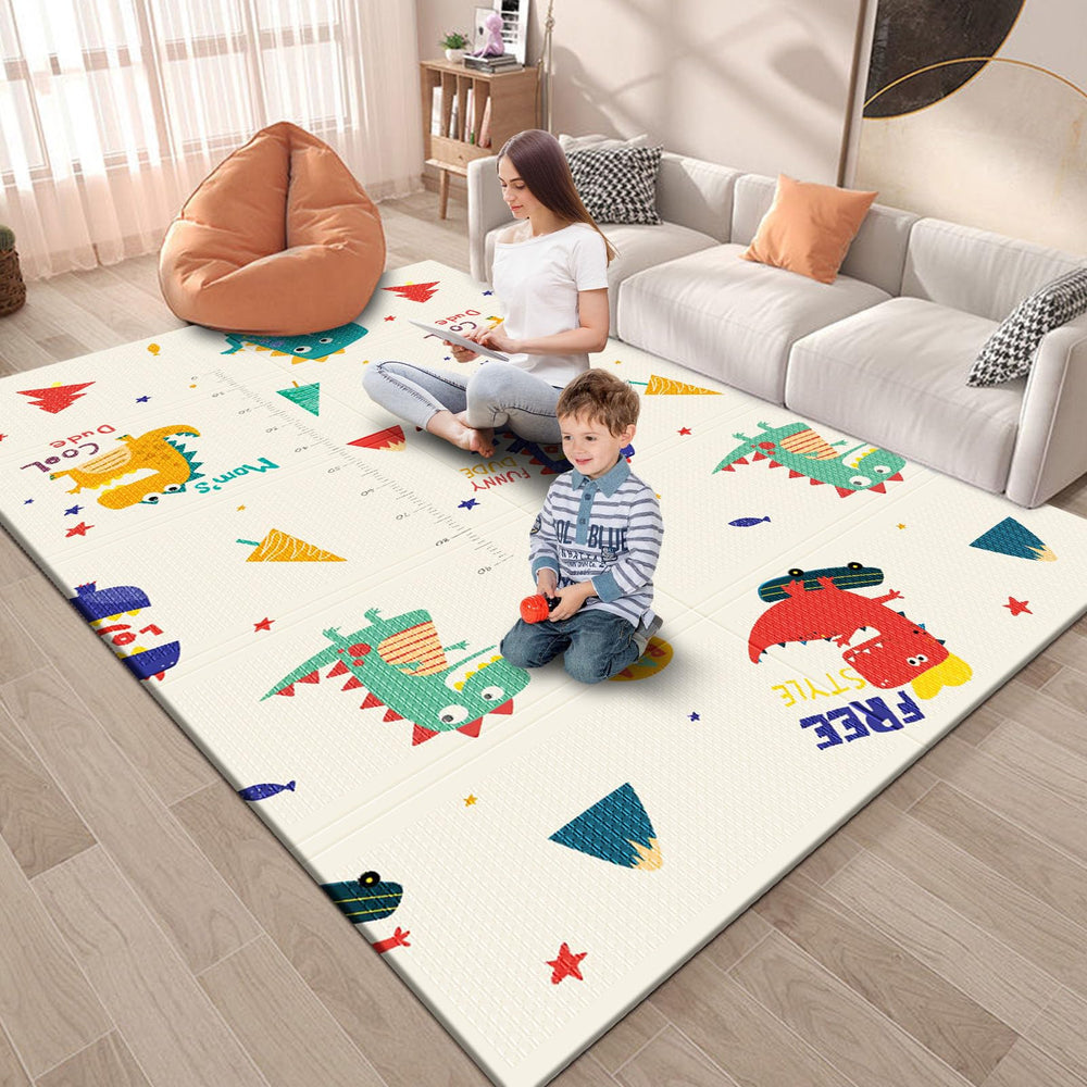 Fshibila baby playmat 74x50 inch layout for expansive floor play area.