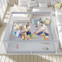 Fshibila large playpen unfolded in living room for spacious safe play