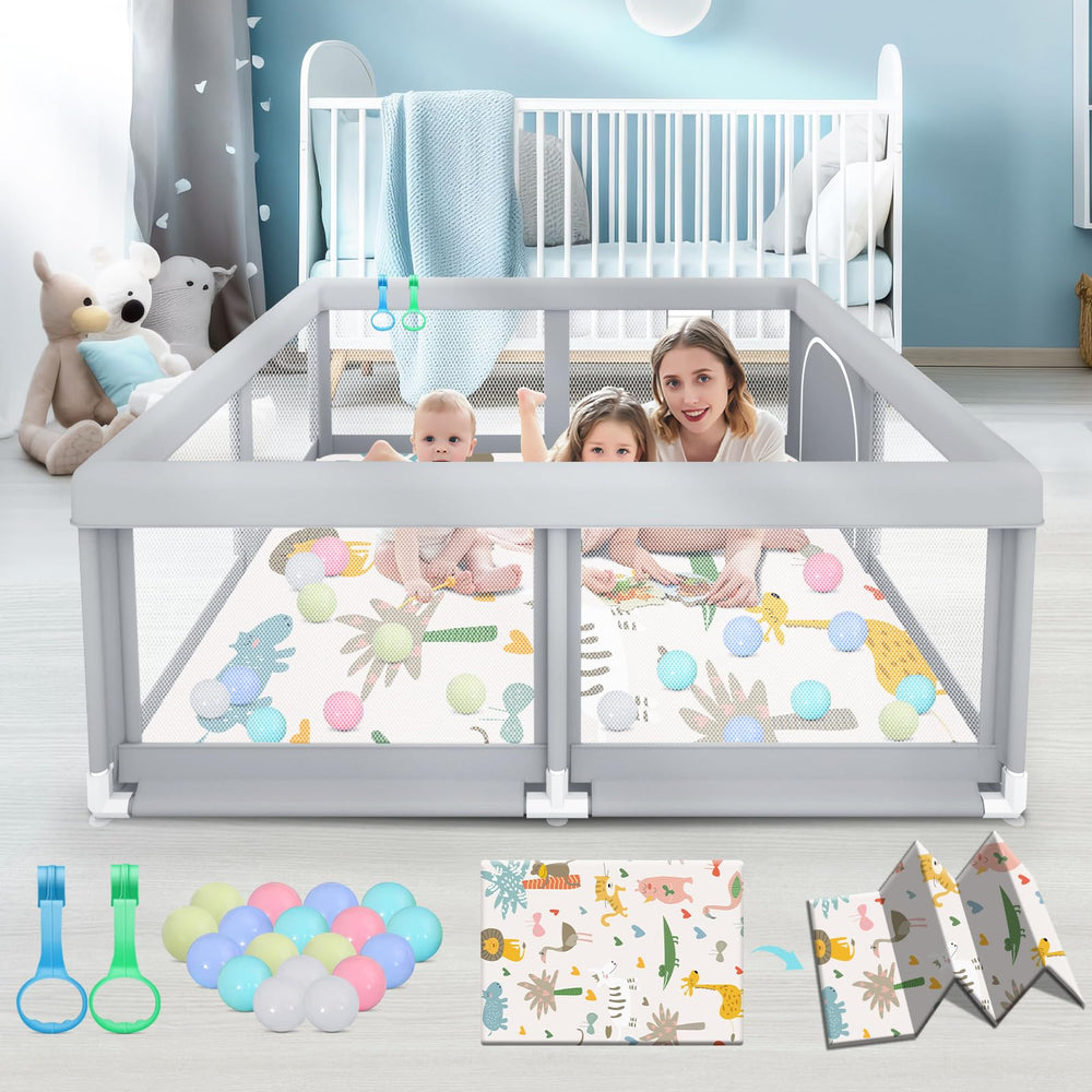 Fshibila baby playpen with mat offers a roomy indoor play area for toddlers