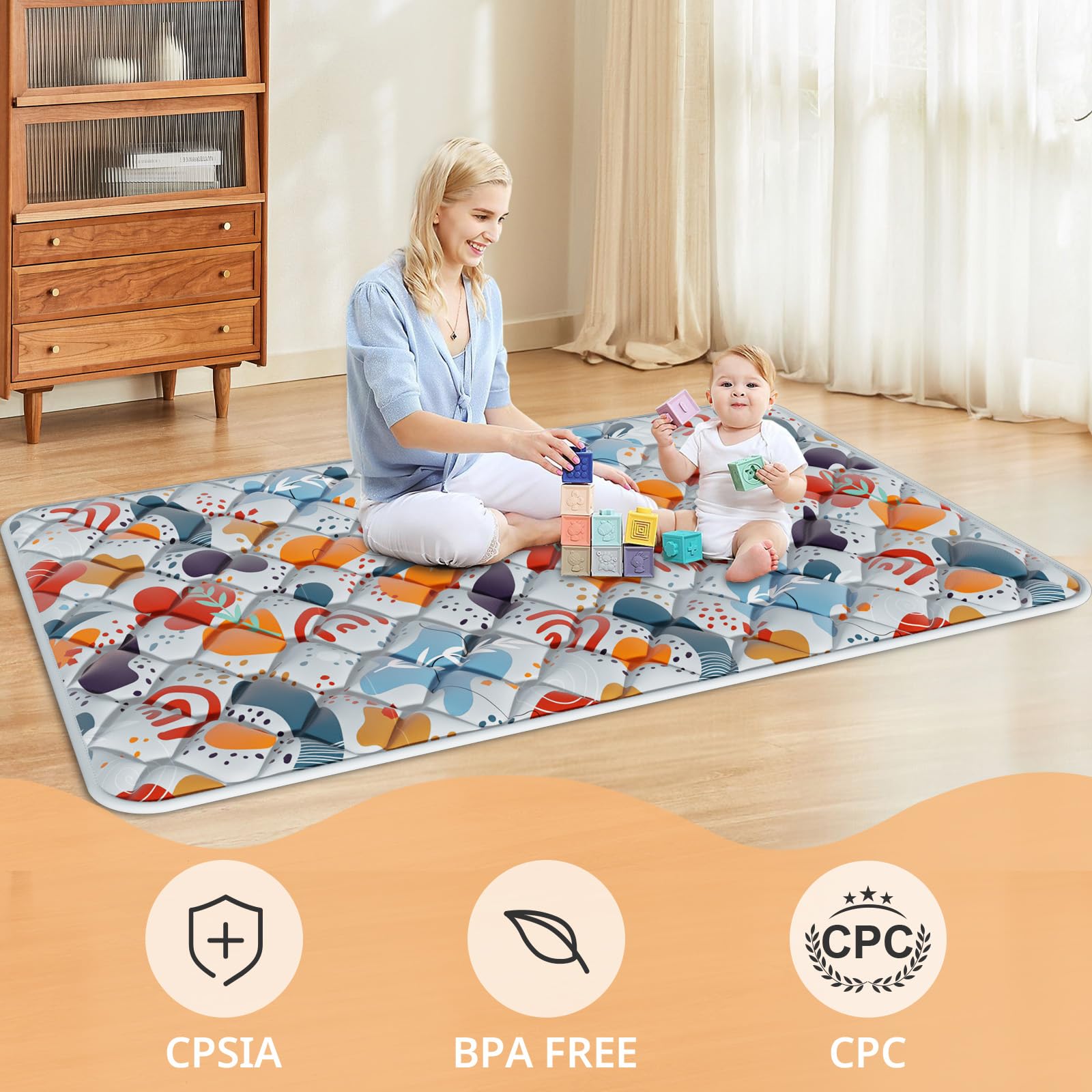 Fshibila grey color play mat complements any setup