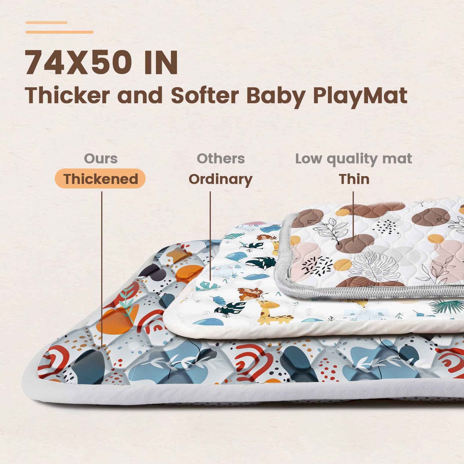 Fshibila non-slip base play mat helps prevent slips during play