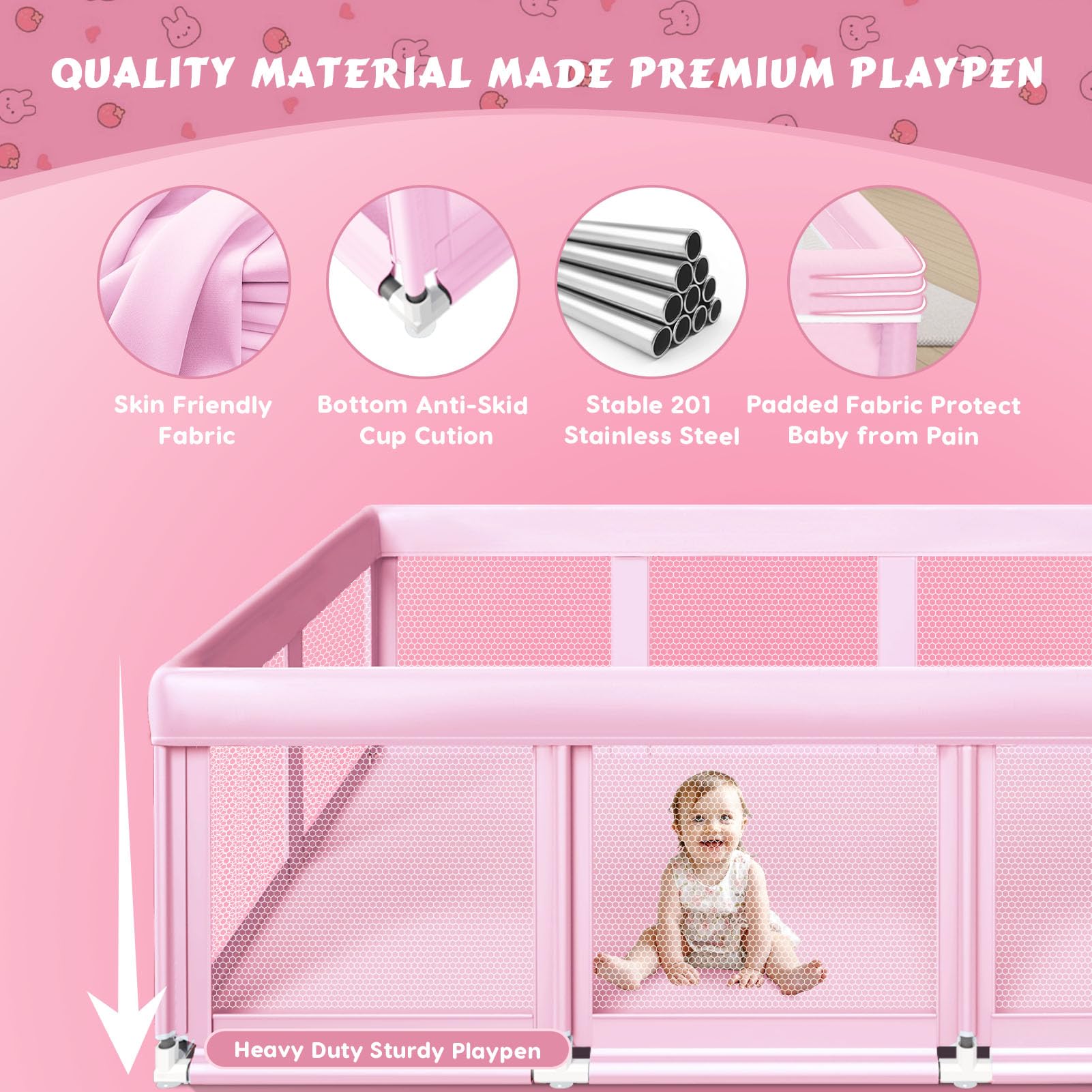Fshibila pink breathable mesh fabric enhancing comfort during play