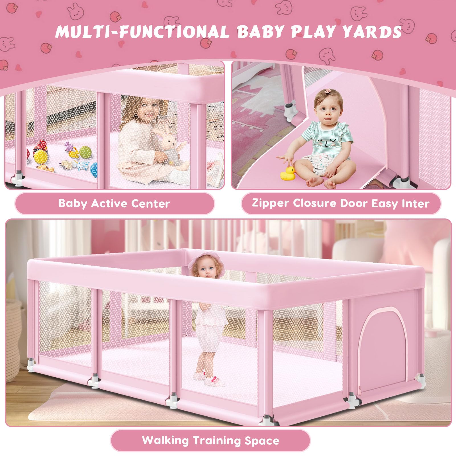 Fshibila playpen suitable for indoors and outdoors with durable materials