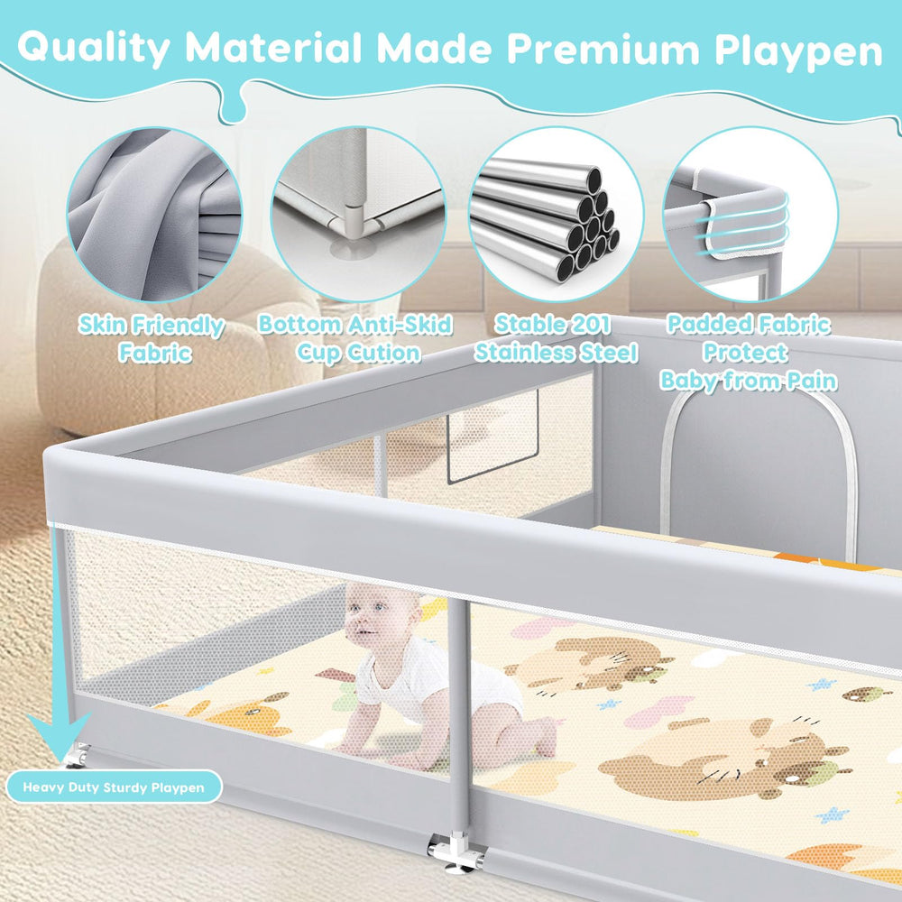 Fshibila portable playpen folds for compact storage