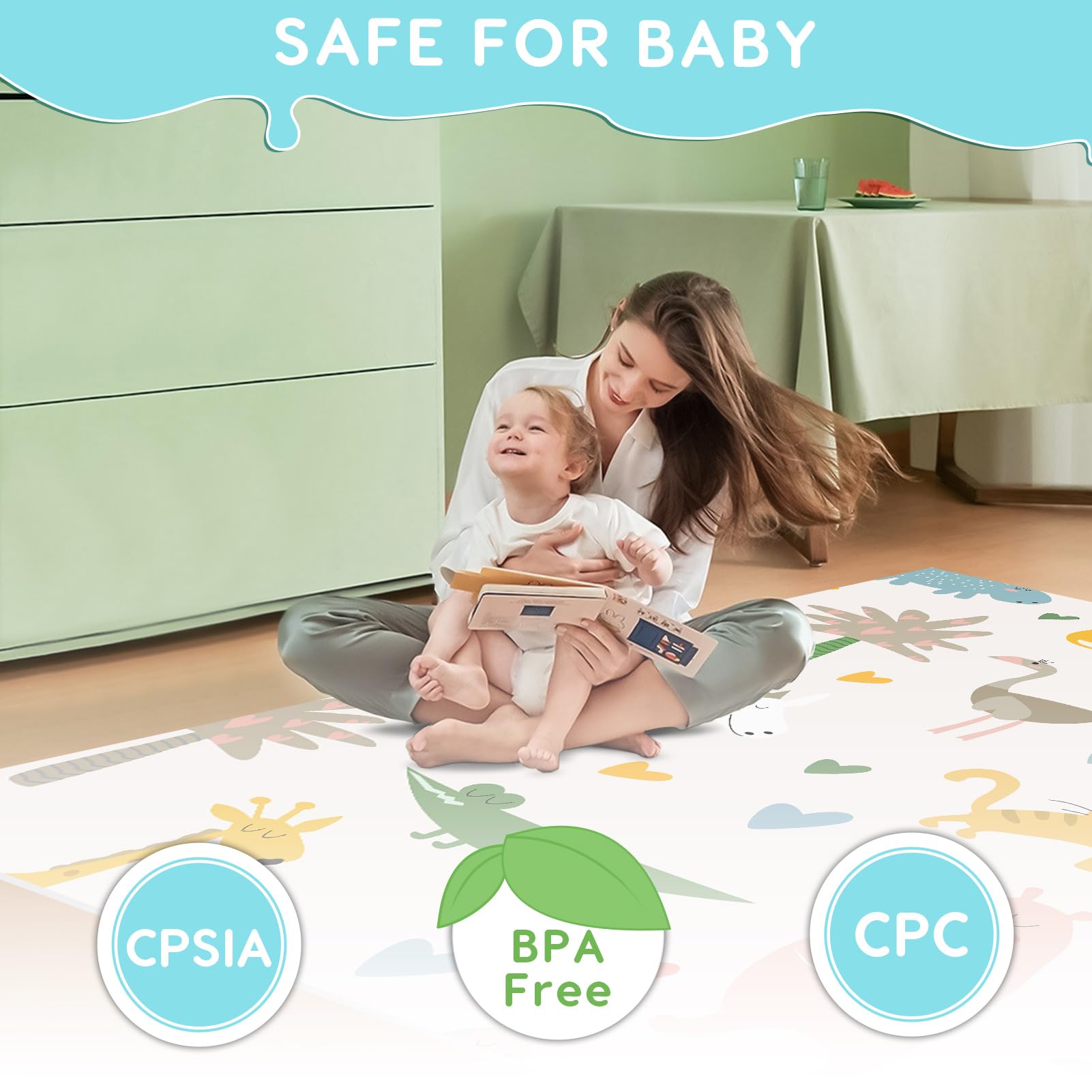 Fshibila playpen with suction cups stays steady on any floor