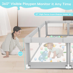 Fshibila playpen suction cups base ensure stability on various surfaces.