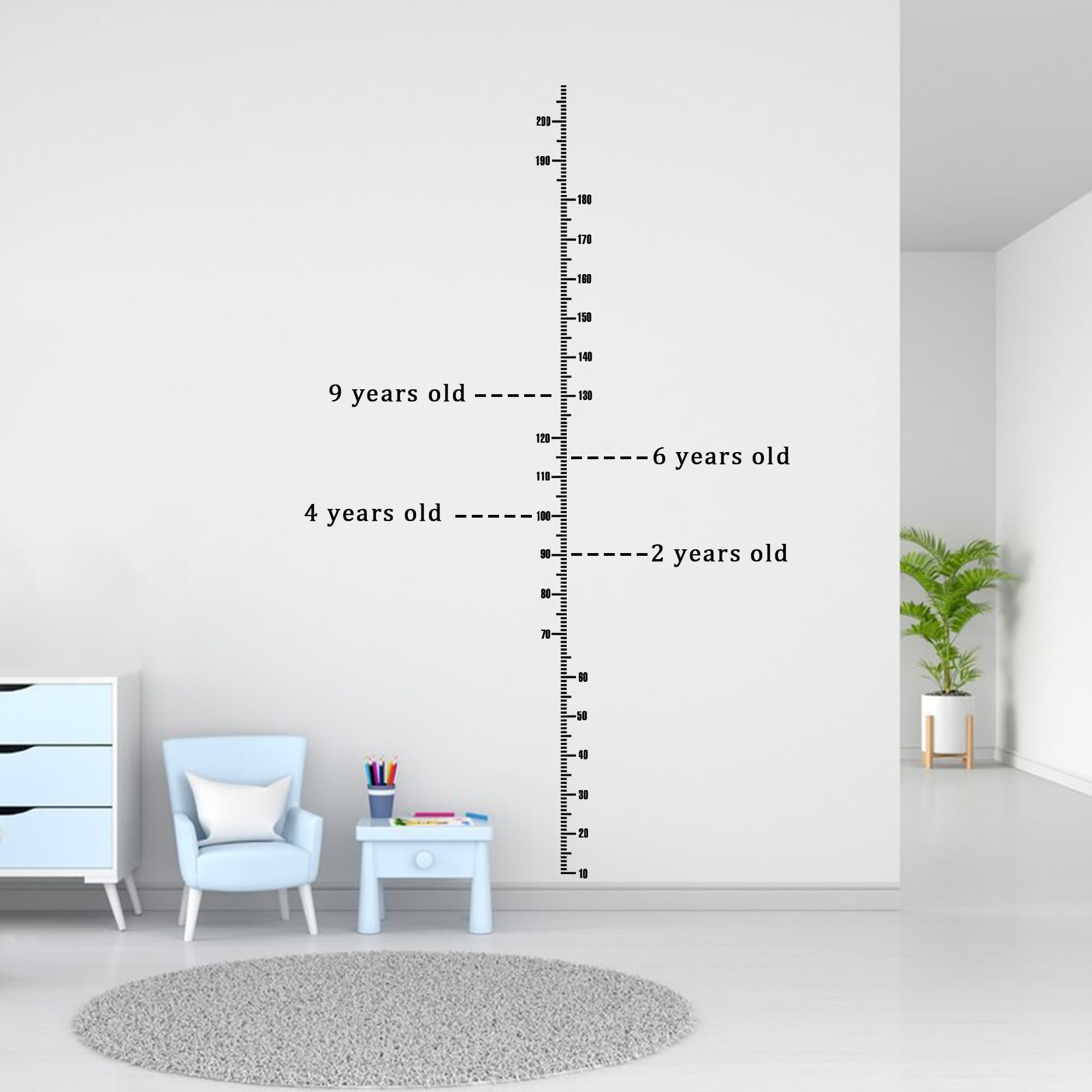 Fssqii black height chart wall stickers showcasing clean simple design