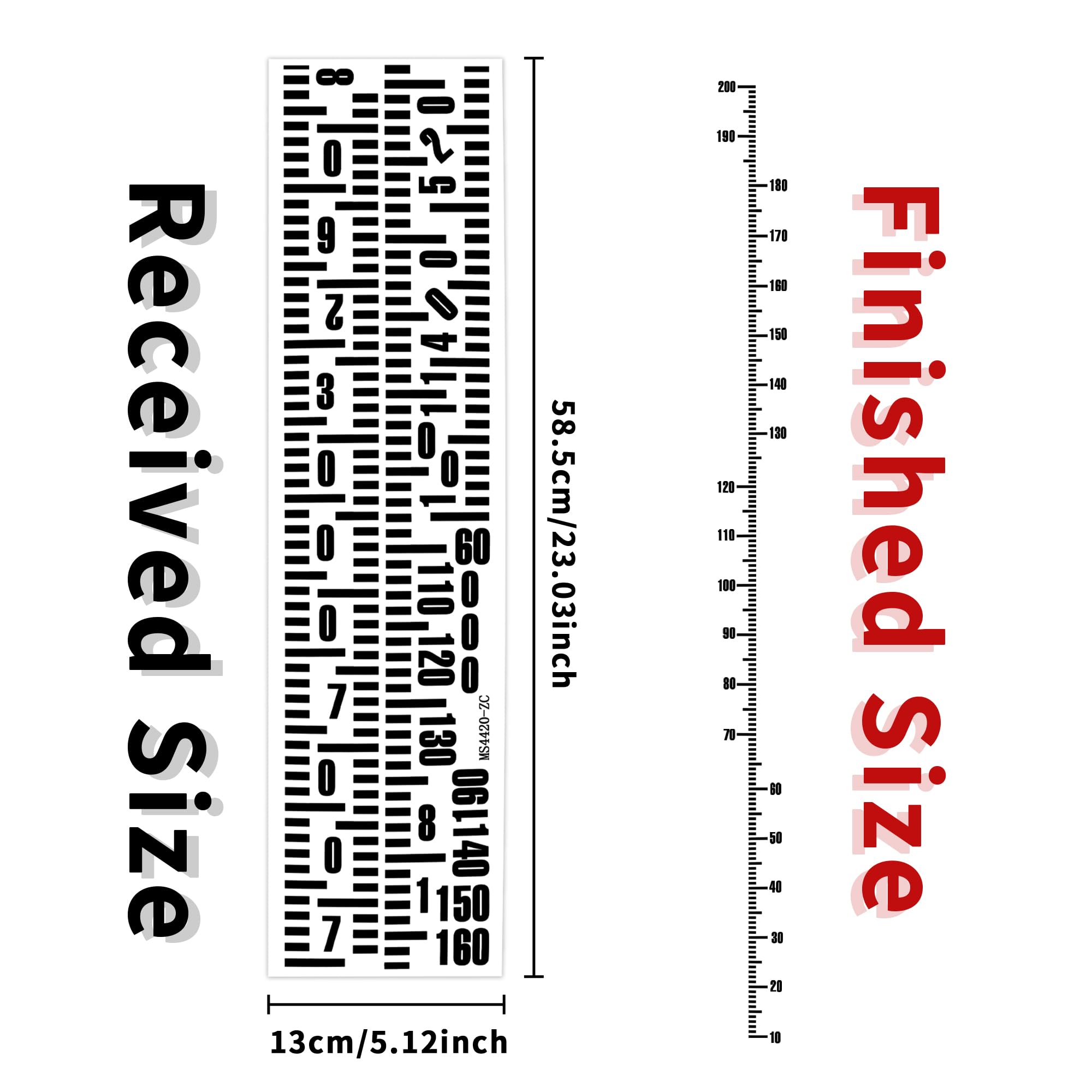 Fssqii growth chart decal in a kid's room for height tracking