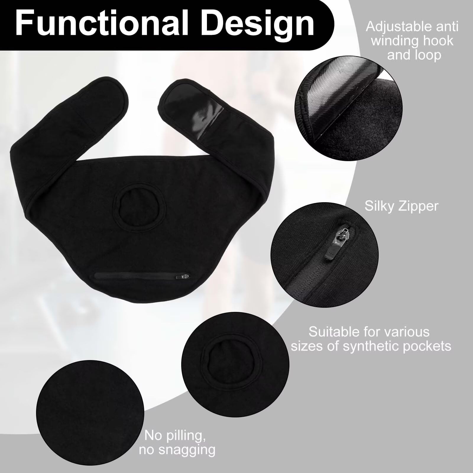 FSUHHIAD ostomy bag cover with hidden zipper for discreet emptying