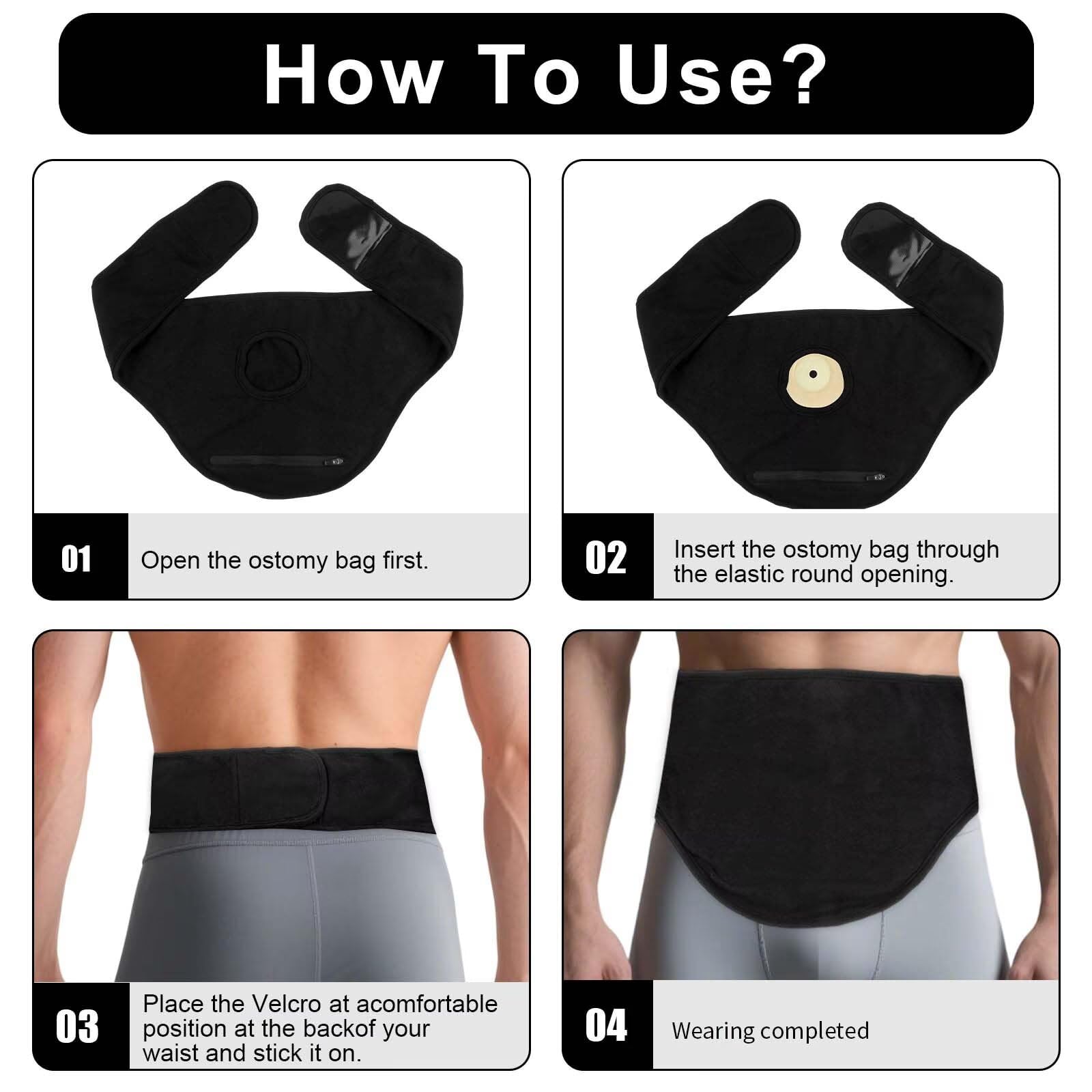 FSUHHIAD ostomy belt with adjustable closure for a secure fit