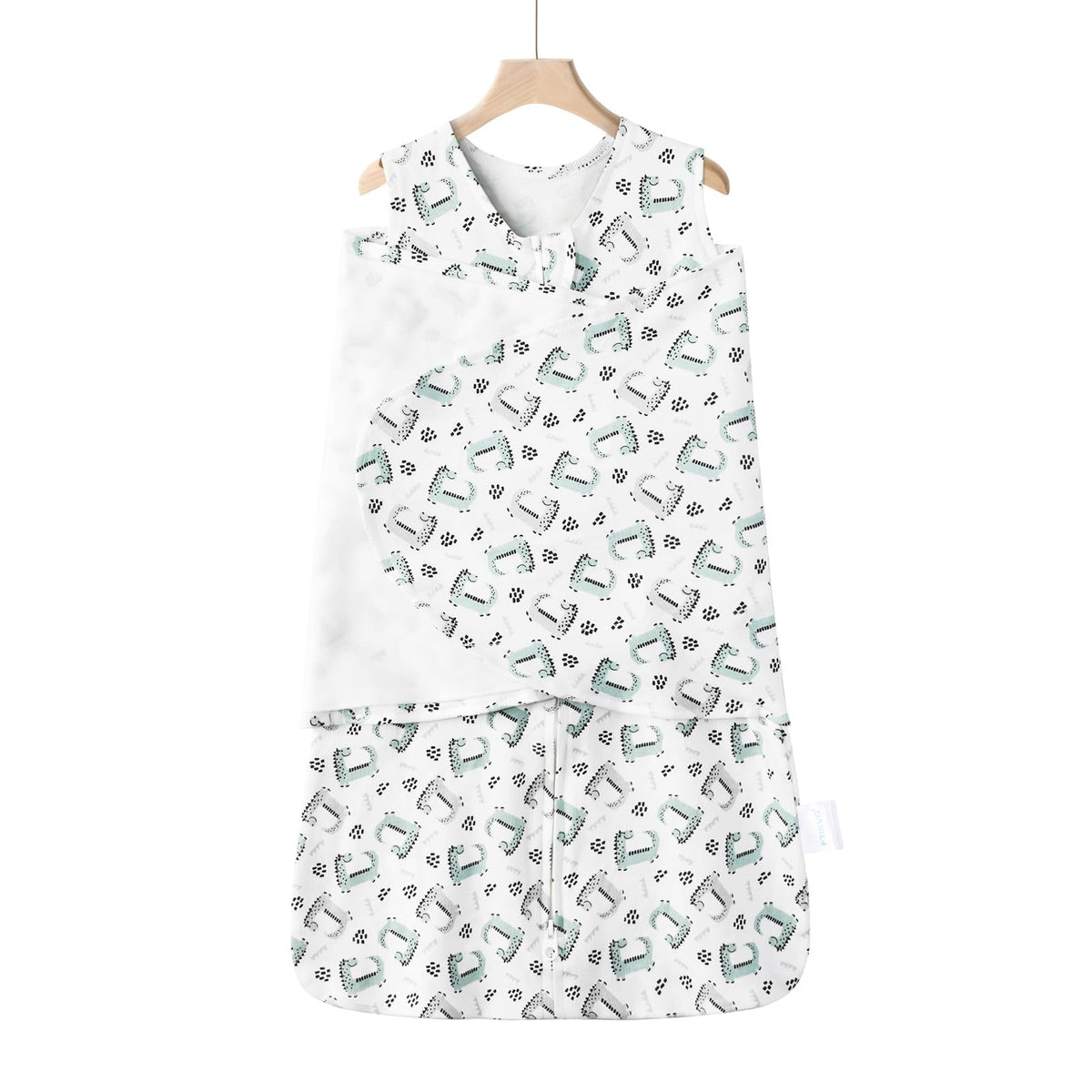 Ftikvo Little Monster Swaddle front view promotes secure, cozy sleep for newborns.